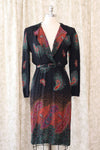 Tailleur Rayon Paisley Belted Dress S/M