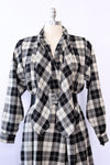 French Monochrome Check Tie Dress S