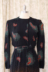 Tailleur Rayon Paisley Belted Dress S/M