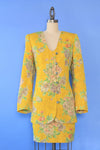 Ungaro Daffodil Brocade Mini Skirt Suit S/M