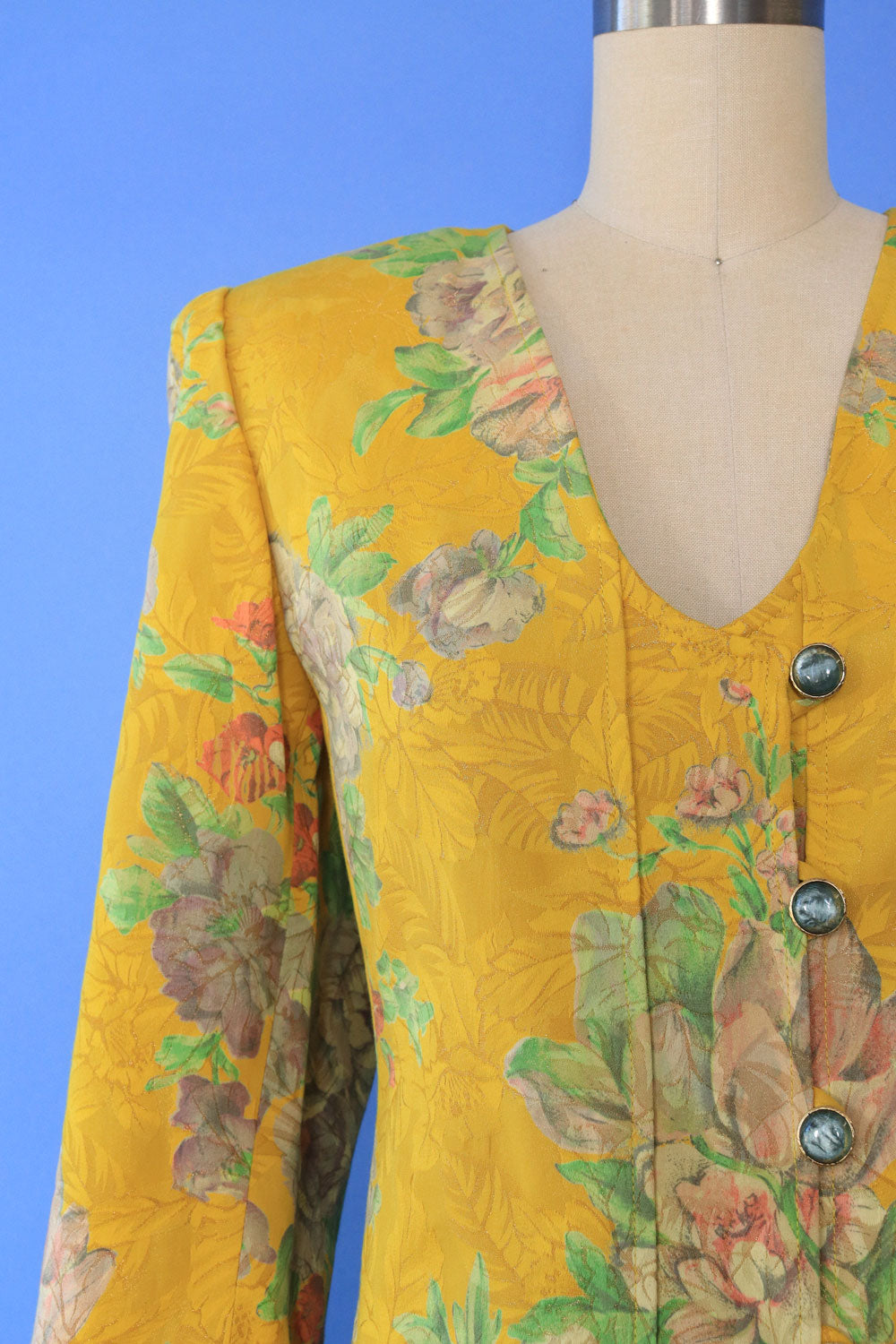 Ungaro Daffodil Brocade Mini Skirt Suit S/M