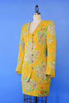 Ungaro Daffodil Brocade Mini Skirt Suit S/M