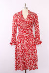 Rosette Knit Wrap Dress M-M/L