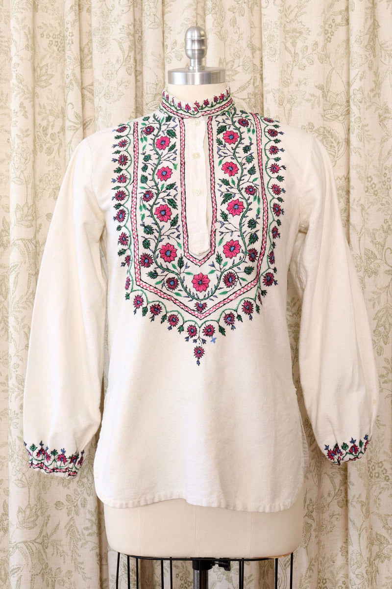 Embroidered Wildflower Cotton Tunic S