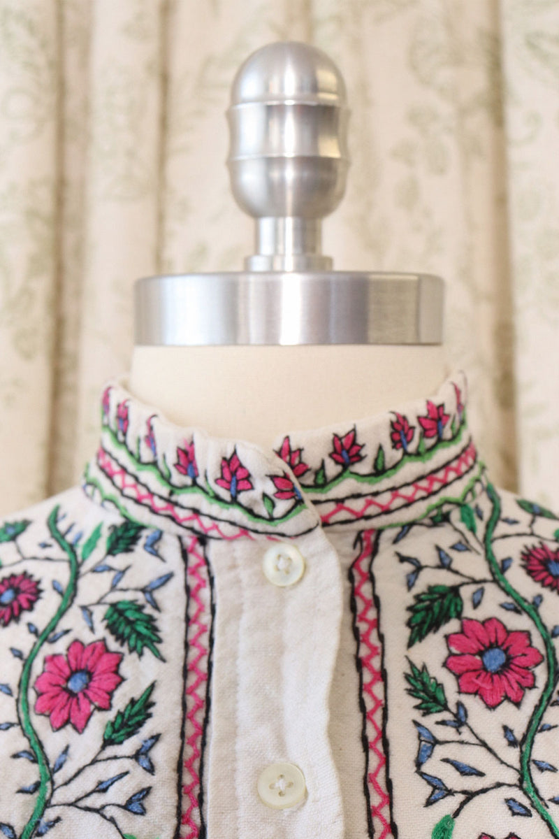 Embroidered Wildflower Cotton Tunic S