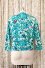 Darlene Angora Floral Cardigan M