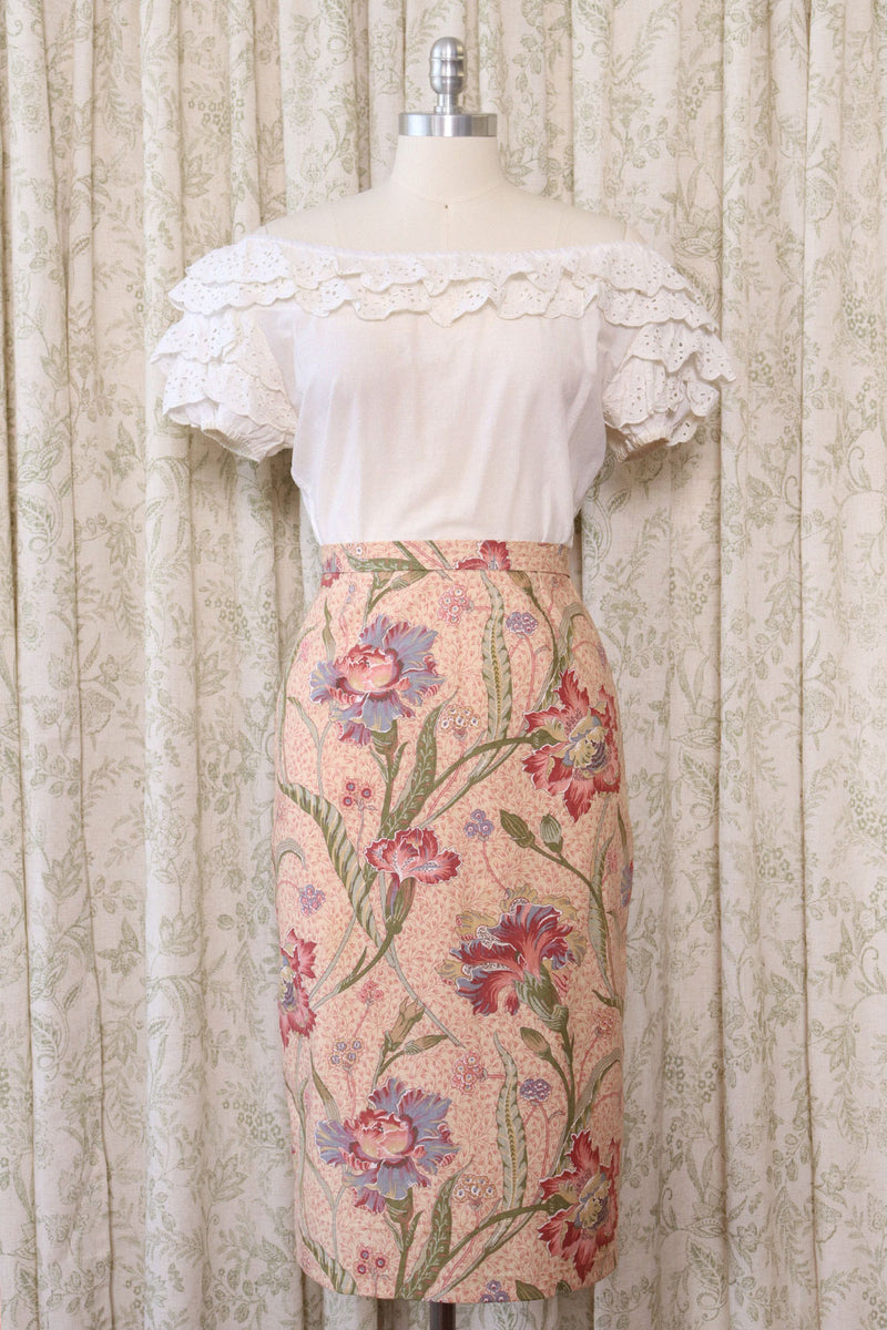 Wallpaper Floral Pencil Skirt M