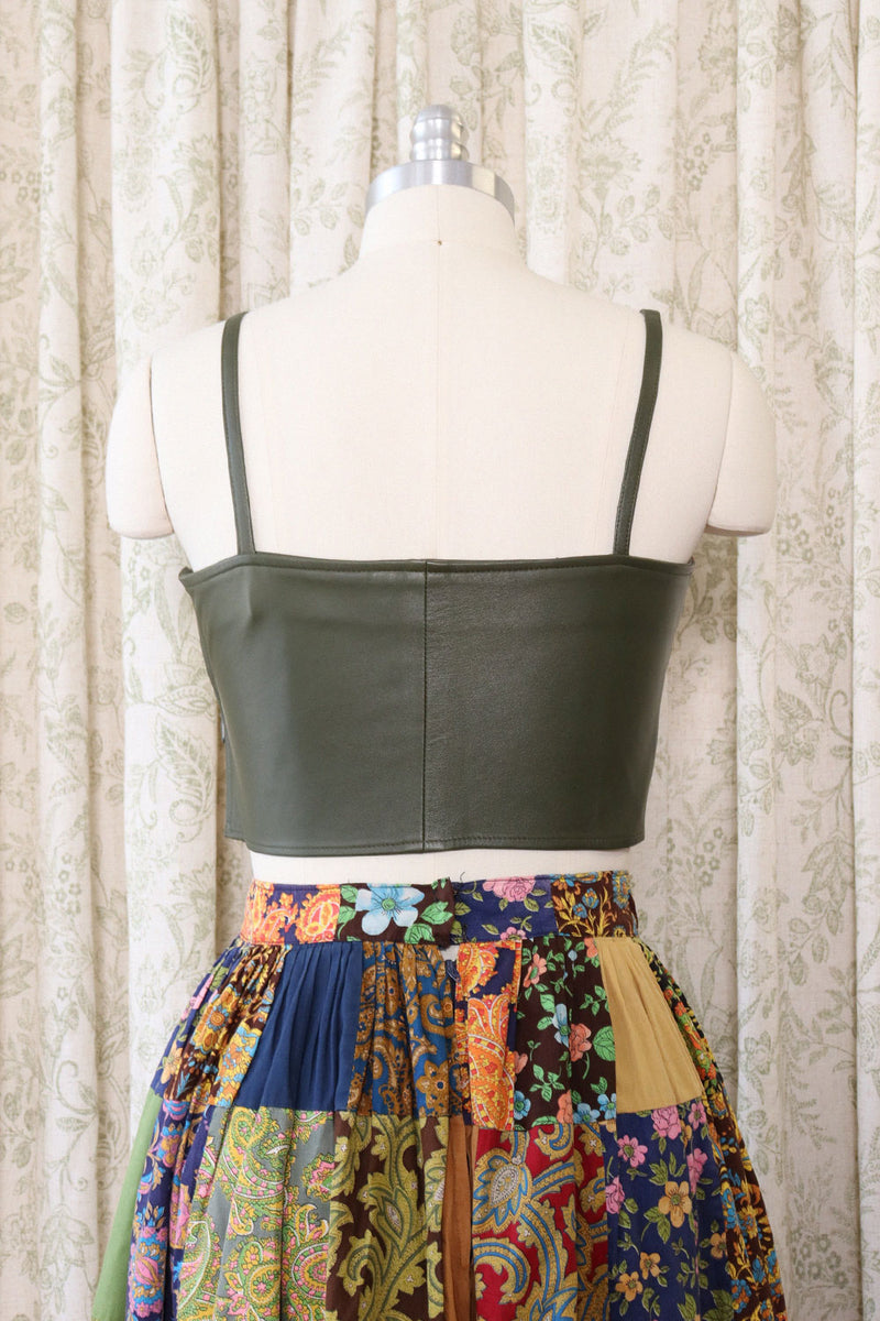 Santandrea Olive Leather Tank XS