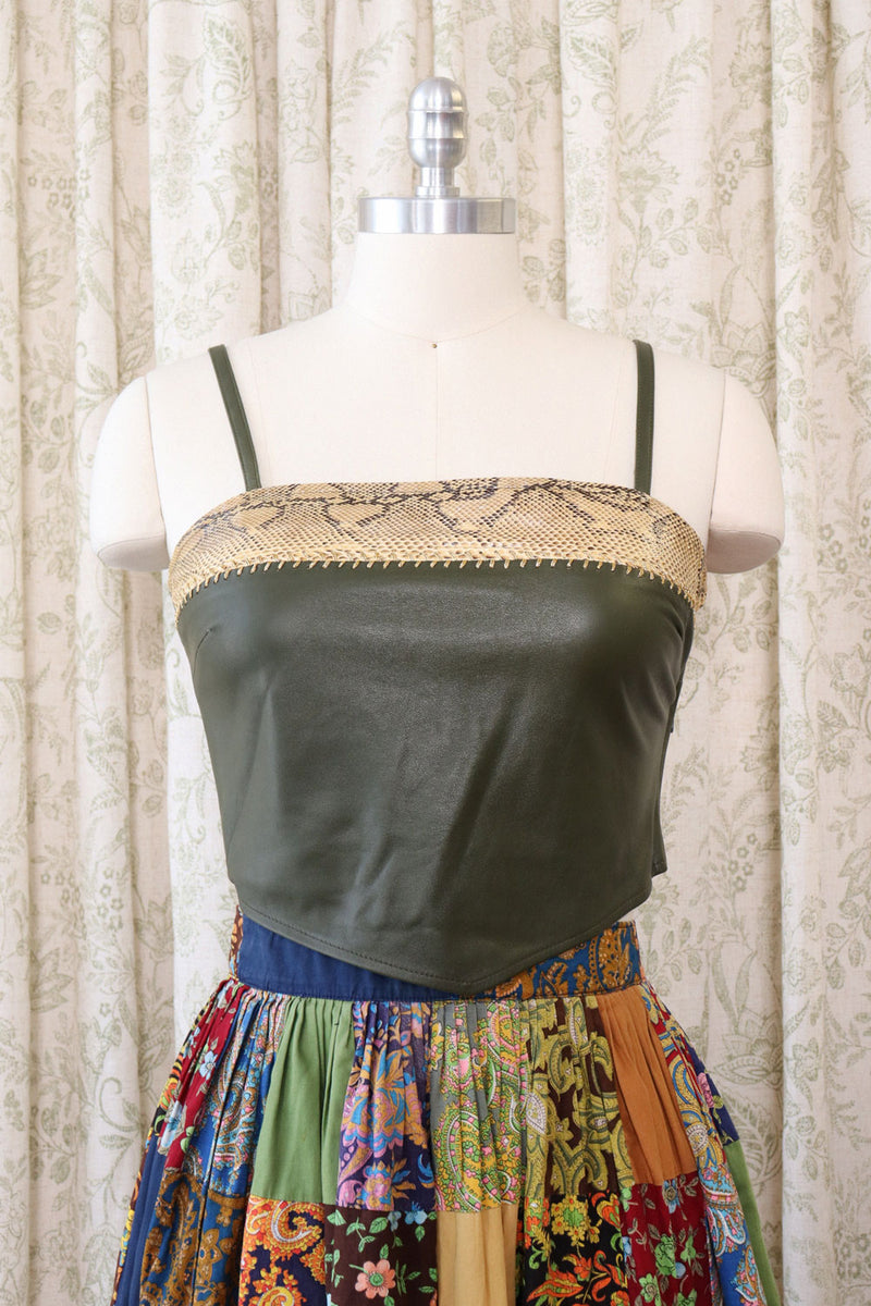 Santandrea Olive Leather Tank XS
