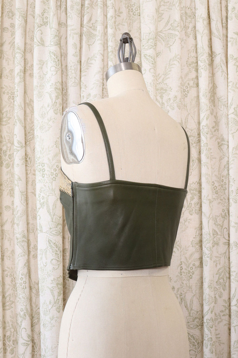Santandrea Olive Leather Tank XS