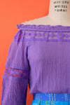 Overdyed Violet Peasant Blouse XS-M