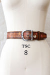 Painted Flowers Leather Belt