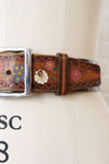 Painted Flowers Leather Belt