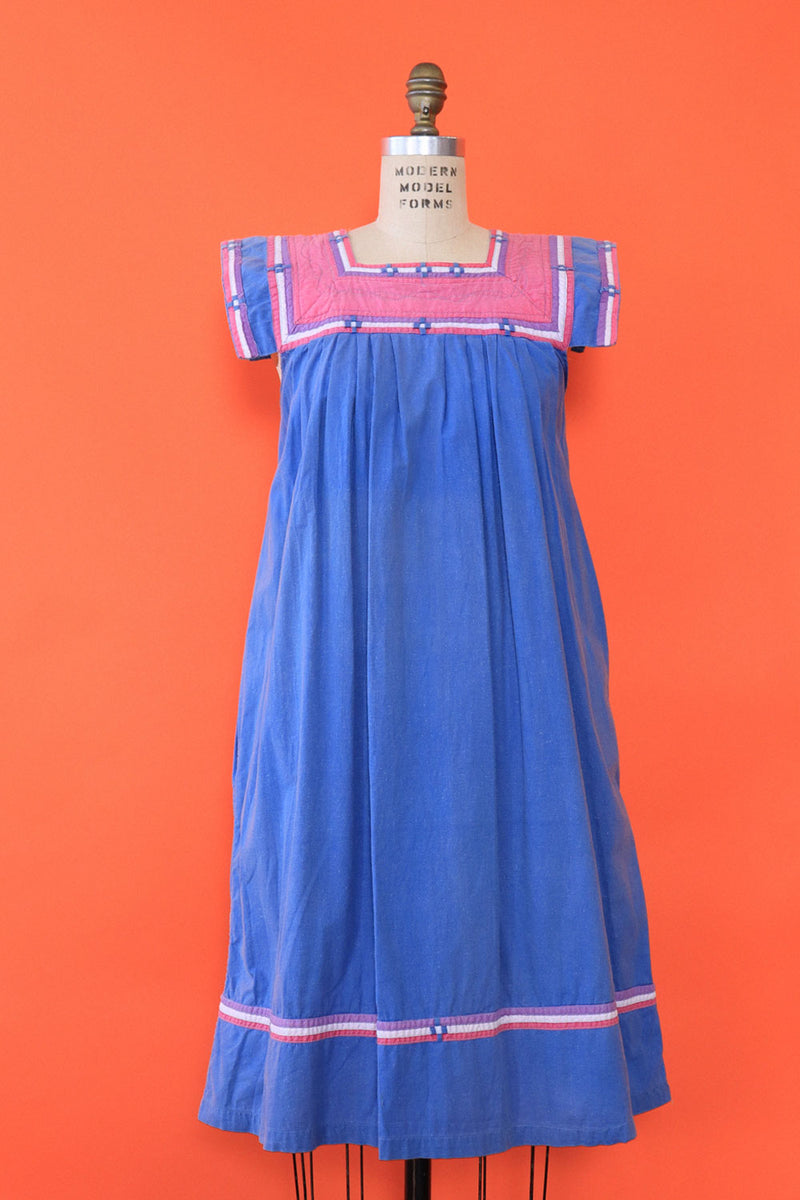 Blueberry Quilted Smock Dress S/M