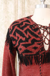 Clay Fringe Sweater M