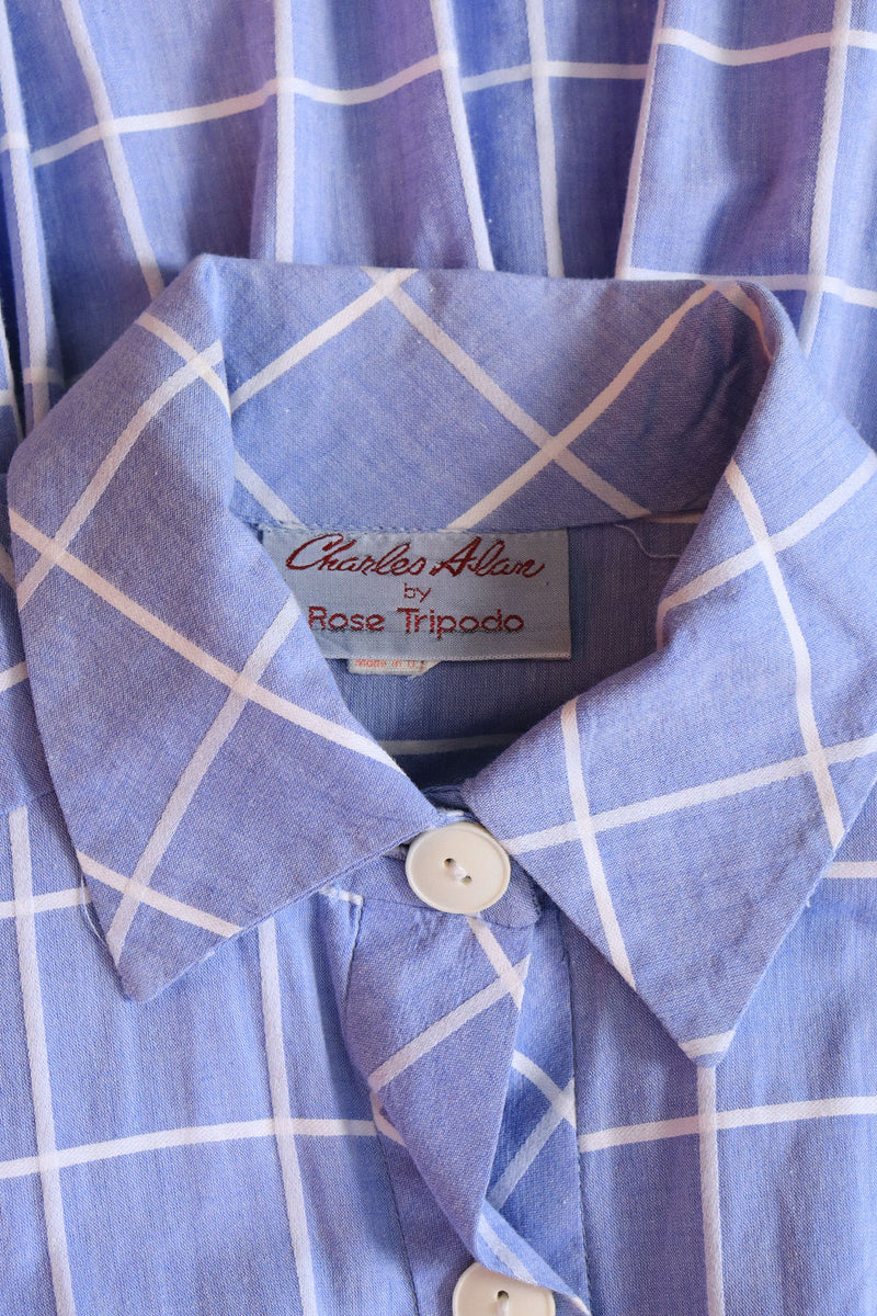 Sky Windowpane Day Dress XS/S