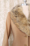Jaeger Fur Collar Camel Jacket S-S/M