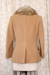 Jaeger Fur Collar Camel Jacket S-S/M
