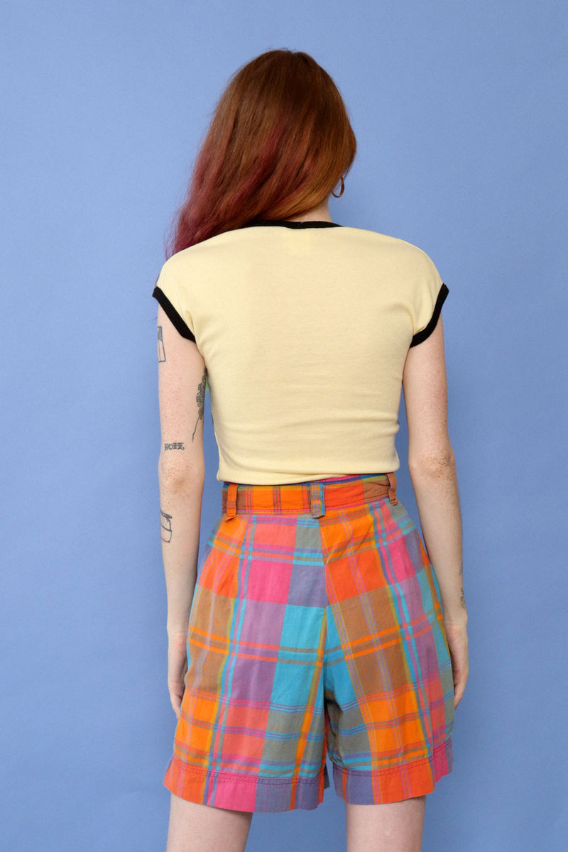 Madras Plaid Shorts S