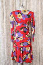 Cecily of Dallas Ruched Floral Dress S/M