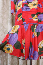 Cecily of Dallas Ruched Floral Dress S/M