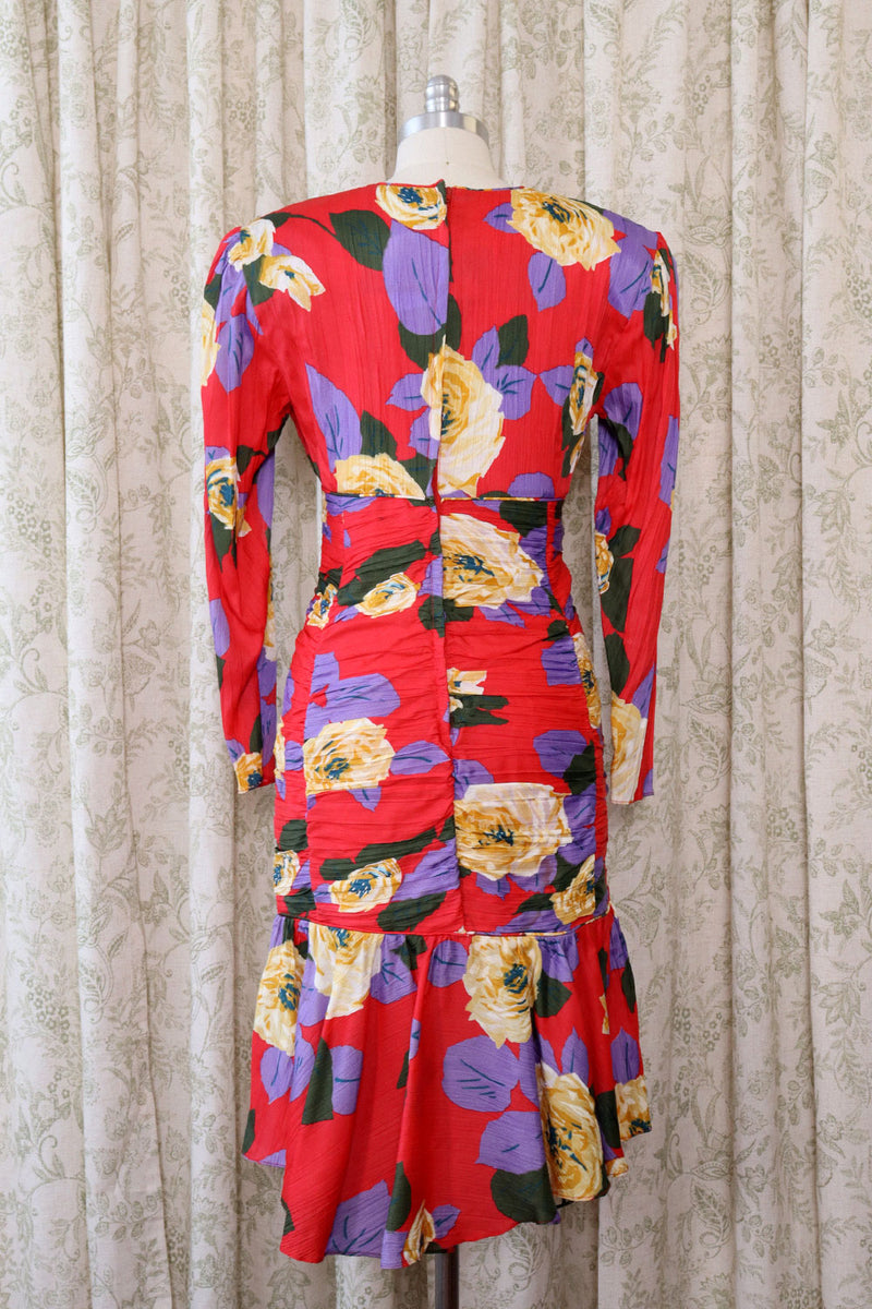 Cecily of Dallas Ruched Floral Dress S/M