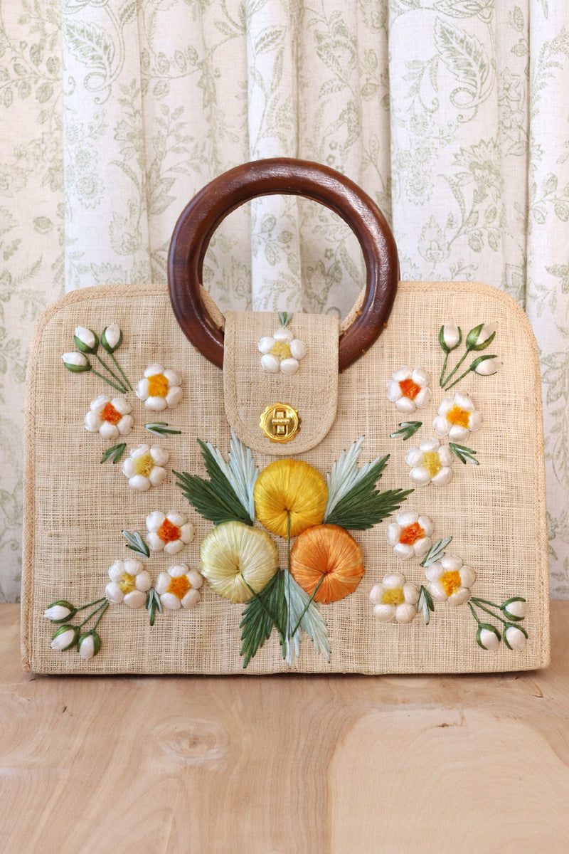 Raffia Fruit Basket Bag (XL)