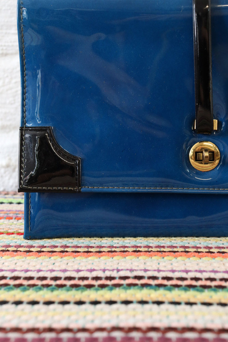 Cerulean Blue Glossy Handbag
