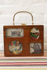 1960s Wooden Frame Box Bag