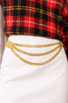 Warm Gold Chain Cascade Belt