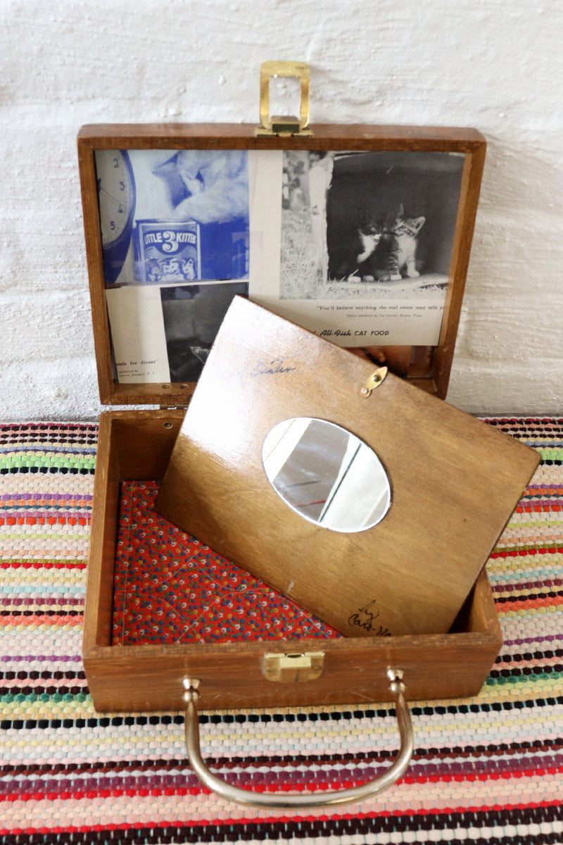 1960s Wooden Frame Box Bag