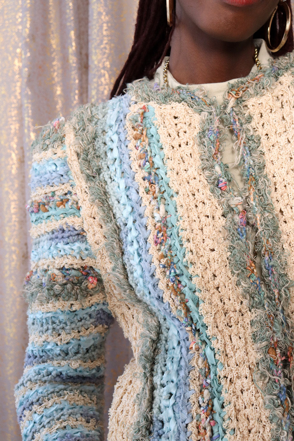 Estelle Textural Ice Blue Jacket S/M