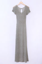 Smoky Gray Beaded Crochet Dress S/M
