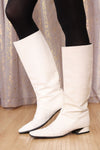 Fendi Embossed White Leather Boots