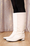Fendi Embossed White Leather Boots