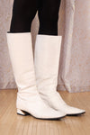 Fendi Embossed White Leather Boots