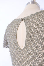 Smoky Gray Beaded Crochet Dress S/M
