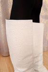 Fendi Embossed White Leather Boots