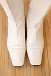 Fendi Embossed White Leather Boots