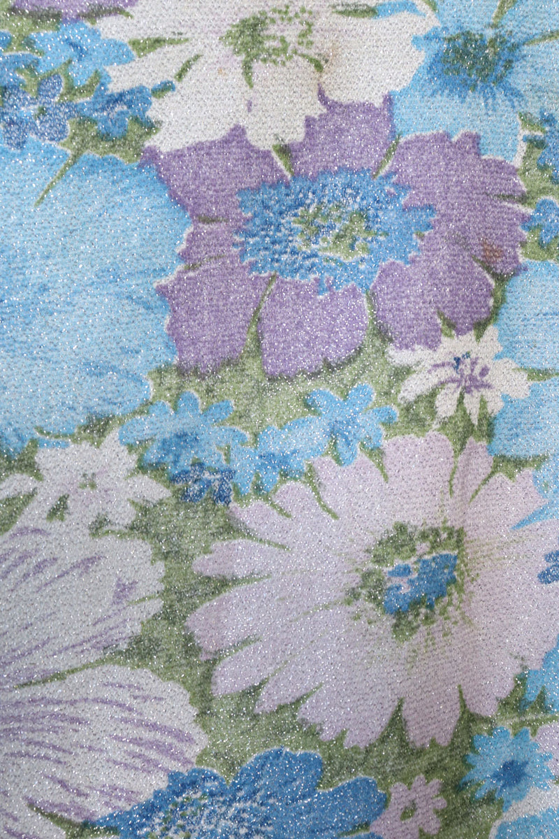 Lavender Aqua Metallic Floral Maxi L
