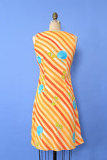 Striped Fruit Print Y2K Dress S-S/M
