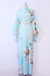 Sky Blue Golden Embroidered Kimono S-L