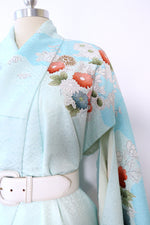 Sky Blue Golden Embroidered Kimono S-L