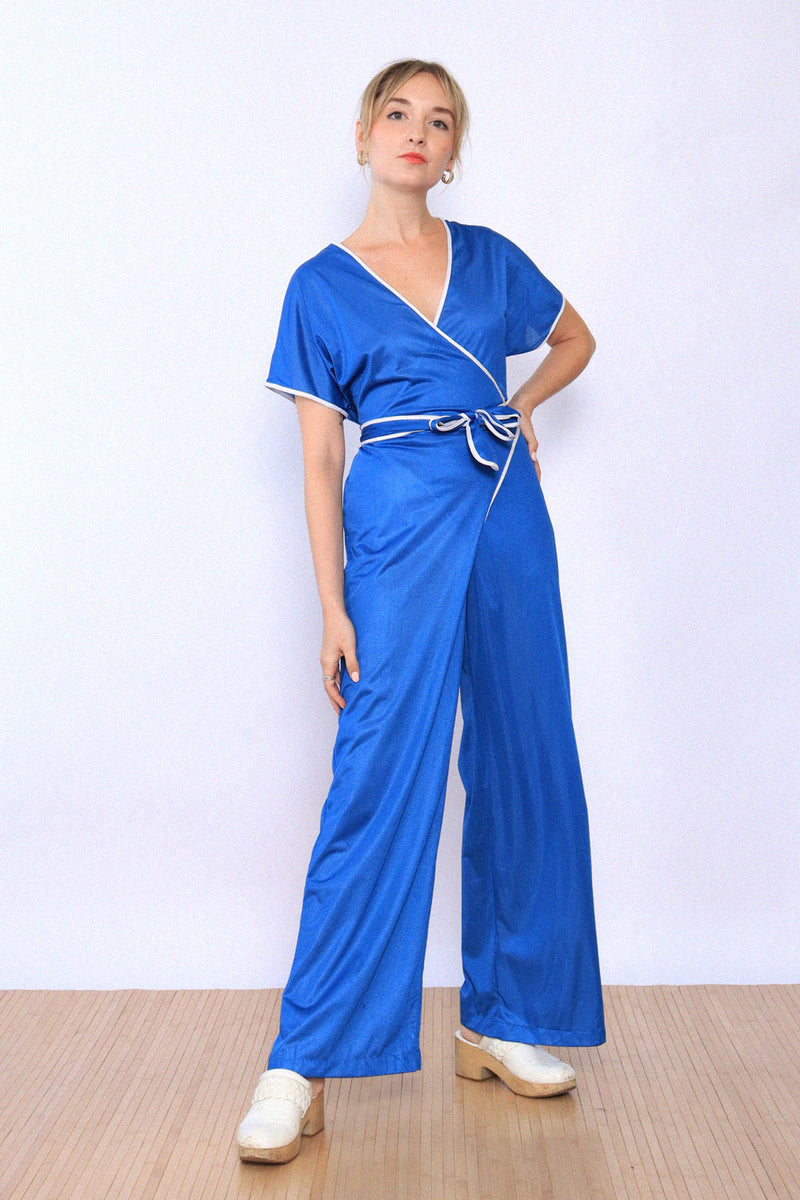 Cool Blue Wrap Jumpsuit S/M