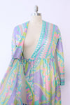 Pastel Abstract Print Robe Dress S/M