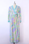 Pastel Abstract Print Robe Dress S/M