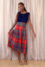 Talbots Tartan Pleated Midi Skirt S