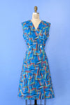 Italian Cotton Abstract Wrap Dress L