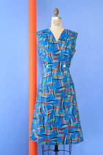 Italian Cotton Abstract Wrap Dress L