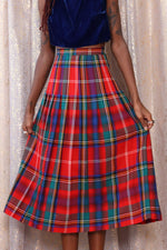 Talbots Tartan Pleated Midi Skirt S